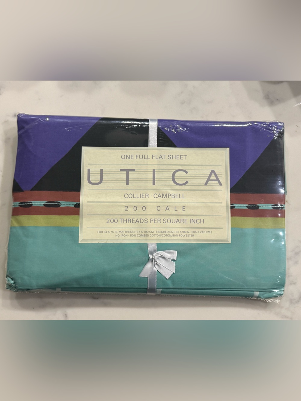 80s Dreams! Vintage NWT Utica Collier Campbell Full Size Flat and Fitted Sheet